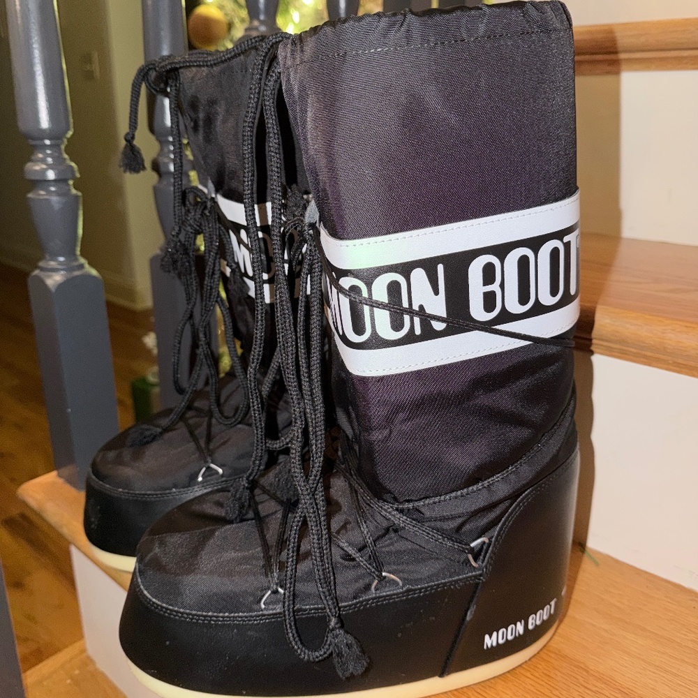 Moon Boot Black and White Winter Boots
